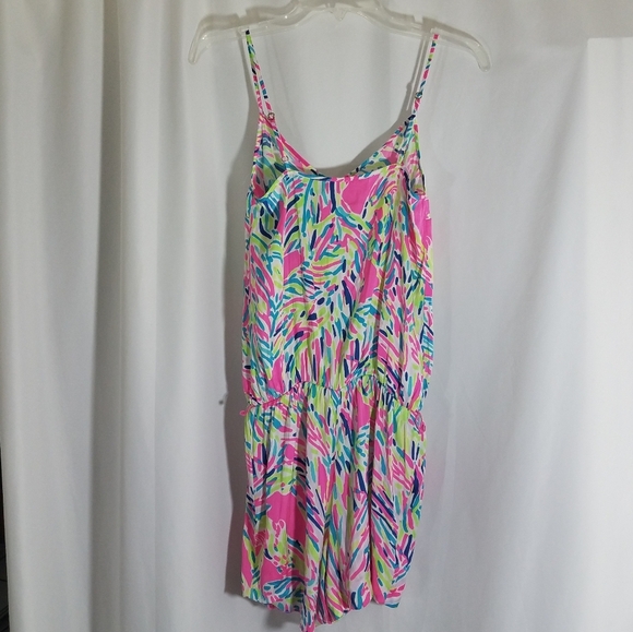 Lilly Pulitzer Deanna Romper XXS Palm Reader Dusk Missing Belt - Picture 3 of 12